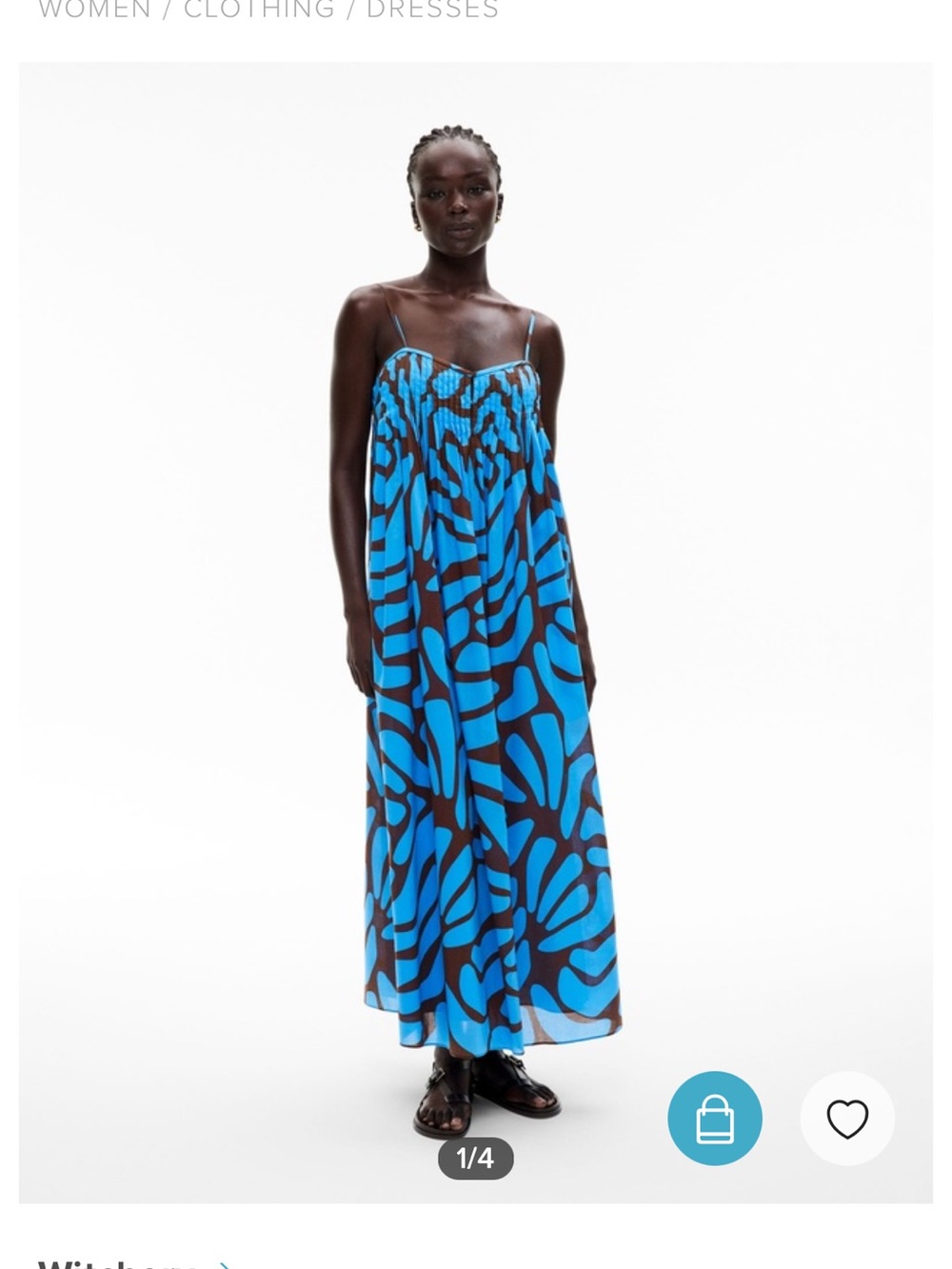Witchery Blue and Black Graphic Maxi Dress